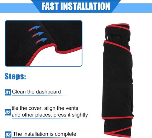 Car Dashboard Cover Compatible for Nissan Murano 2015-2019, Protective Polyester Red Center Console Interior Trim Dash Cover Mat Pad in Saudi Arabia