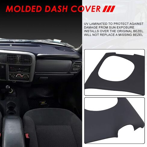تغطية لوحة لوحة لوحة DASH Auto Front Upper Dash متوفرة مع Chevy S10 Blazer Pickup GMC S15 Jimmy Sonoma Bravada 98-02 ، Black in Saudi Arabia