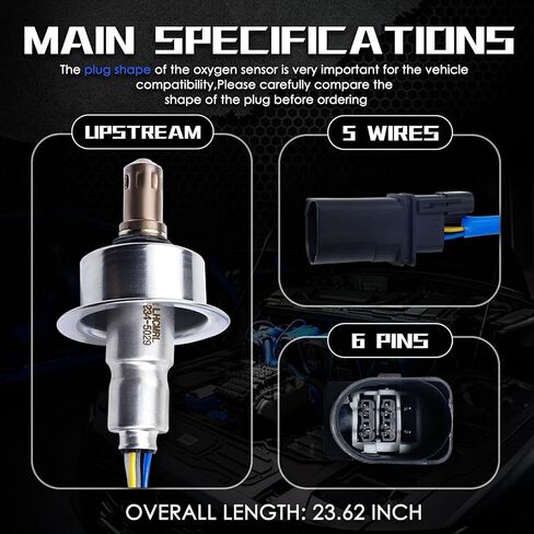 2PCS Upstream Downstream Oxygen O2 Sensors Compatible with Kia 2011-2016 Sportage Optima Sorento Forte for Hyundai Sonata Santa Fe Tucson 2.0L 2.4L 234-5029 234-4238 392102G100 392102G200 in Kuwait