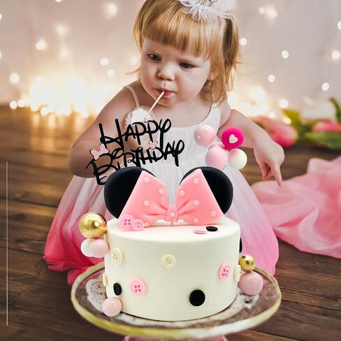 20pcs كعكة عيد ميلاد الماوس مع أقواس وآذان سعيد عيد ميلاد عيد ميلاد ديكورات استحمام الطفل لوازم اللوازم in Kuwait