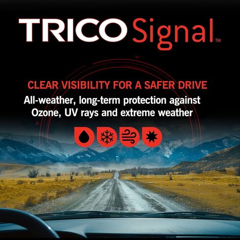 TRICO Signal Premium Silicone 17 " + 17" استبدال السيارات بديل أطراف الزجاج الأمامي شفرات شعاع مع مؤشر الأداء التنبئي الحصري وعمر أطول 3x لنماذج مركبة مختارة ، 2 عبوة in Saudi Arabia