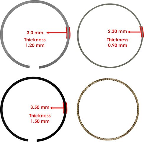 Caltric Piston Rings Compatible with Yamaha Wolverine 350 YFM350/Timberwolf 350 YFM350 1995-2009 / Grizzly 350 YFM350 2007-2014 / Grizzly 350 YFM350/Raptor 350 YFM350R 2007-2014 in Saudi Arabia