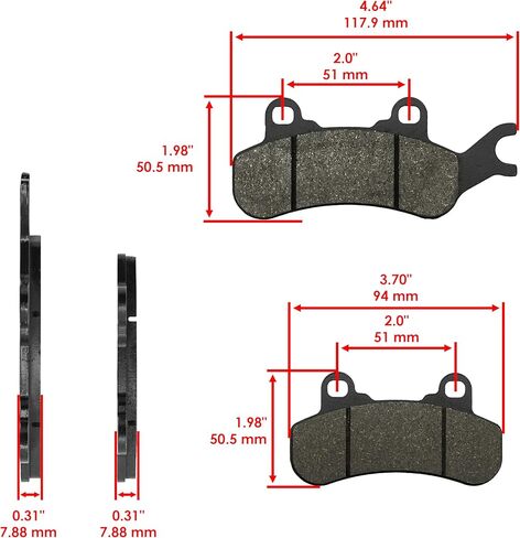 Caltric Rear Brake Pads Compatible with Can-Am Defender HD10 2017-2018 / Defender HD10 XMR 2018 2020-2023 / Defender HD10 XTP 2018 Front Rear Left Right in Saudi Arabia
