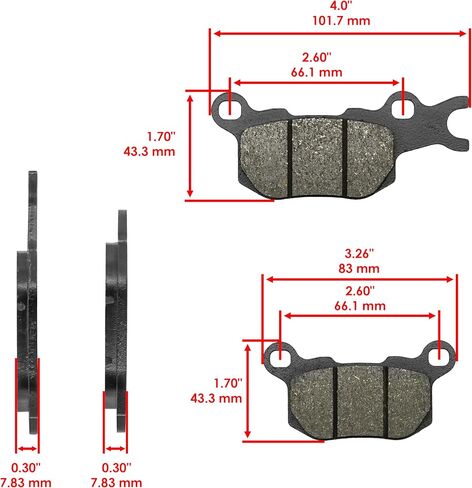 Caltric Rear Brake Pads Compatible with Can-Am Defender HD10 2017-2018 / Defender HD10 XMR 2018 2020-2023 / Defender HD10 XTP 2018 Front Rear Left Right in Saudi Arabia