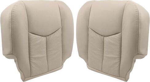 SecosAutoparts Shale Light Neutral Tan #152 Driver and Passenger Side Bottom Perforated Leather Replacement Seat Covers Compatible with Cadillac Escalade Escalade ESV Escalade EXT 2003 2004 2005 2006 in Saudi Arabia