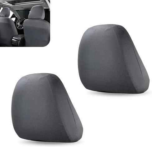Downhill 2 PCS Car Seat Headrest Cover, Elastic and Soft Car Headrest Protective Covers, Reusable Breathable Interior Dust Cover, Universal Seat Headrest, for Cars, Trucks and SUVs (Black) in Saudi Arabia
