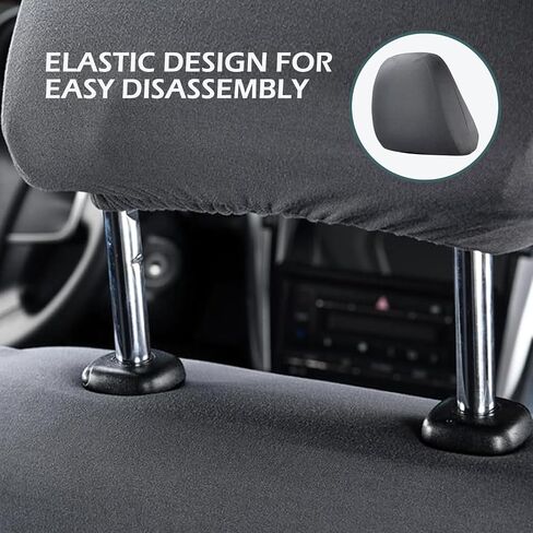 Downhill 2 PCS Car Seat Headrest Cover, Elastic and Soft Car Headrest Protective Covers, Reusable Breathable Interior Dust Cover, Universal Seat Headrest, for Cars, Trucks and SUVs (Black) in Saudi Arabia