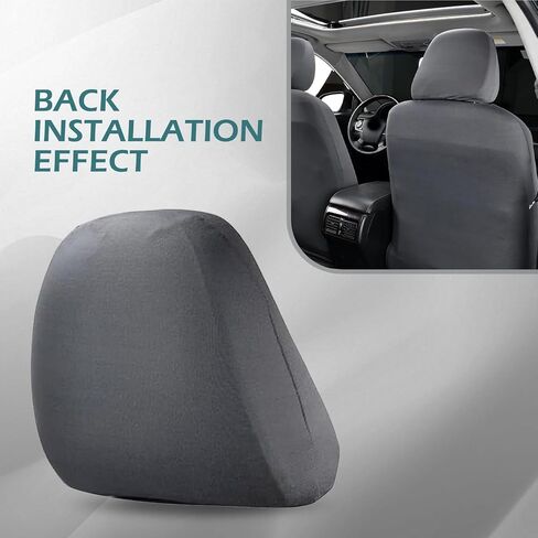 Downhill 2 PCS Car Seat Headrest Cover, Elastic and Soft Car Headrest Protective Covers, Reusable Breathable Interior Dust Cover, Universal Seat Headrest, for Cars, Trucks and SUVs (Black) in Saudi Arabia