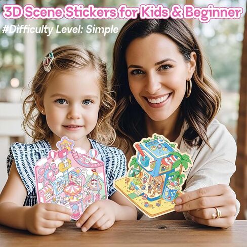 مشهد ملصق ثلاثي الأبعاد ، 7 مجموعات ملصقات DIY ثلاثية الأبعاد للأطفال ، اصنع ملصقات المشهد الخاصة بك للبالغين والأطفال الإجهاد مرور الوقت ، ملصق فينيل مقاوم للماء للكمبيوتر المحمول ، زجاجة ماء ، هاتف in Kuwait