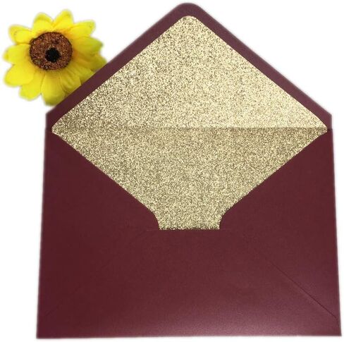 LUCKY STAR 25 PCS A7 Dark Rose Gold Glitter Envelopes,5.35 x 7.7 inches, Perfect for 5x7 Weddings,Invitation Cards,Birthday Greeting Invite in Saudi Arabia
