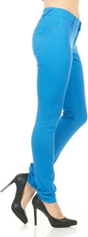 Women's Skinny Fit Mid-Rise Stretch Colored Jeans in Saudi Arabia
