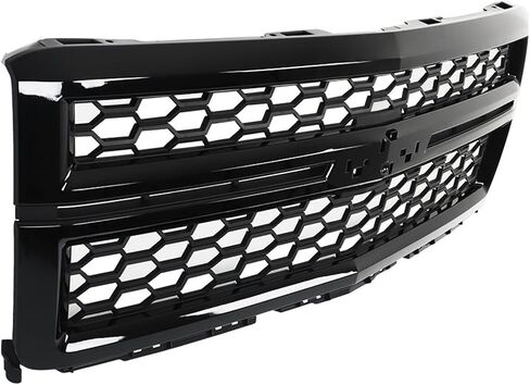 munirater Front Upper Bumper Grille Gloss Black Honeycomb Replacement for Silverado 1500 LT LTZ WT 2014-2015 in Saudi Arabia