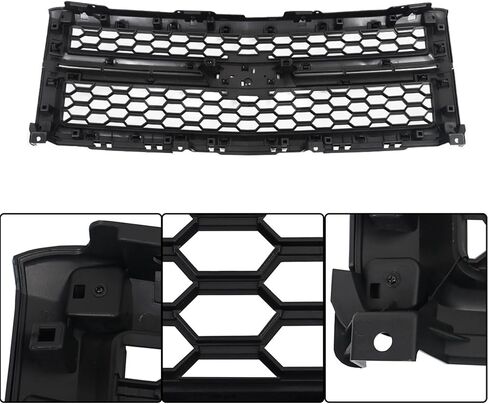 munirater Front Upper Bumper Grille Gloss Black Honeycomb Replacement for Silverado 1500 LT LTZ WT 2014-2015 in Saudi Arabia