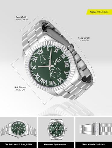 Invicta Specialty Men 43mm Stainless Steel Steel Green dial VH61 Quartz in Saudi Arabia