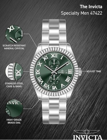 Invicta Specialty Men 43mm Stainless Steel Steel Green dial VH61 Quartz in Saudi Arabia