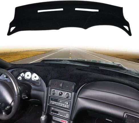 Dashboard Cover Dash Cover Mat Pad Carpet Custom Fit for Ford Mustang 1998 1999 2000 2001 2002 2003 2004 (Black) in Kuwait