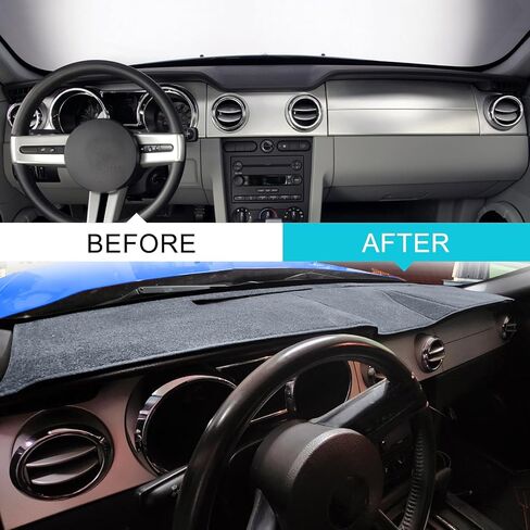 Dashboard Cover Dash Cover Mat Pad Carpet Custom Fit for Ford Mustang 1998 1999 2000 2001 2002 2003 2004 (Black) in Kuwait