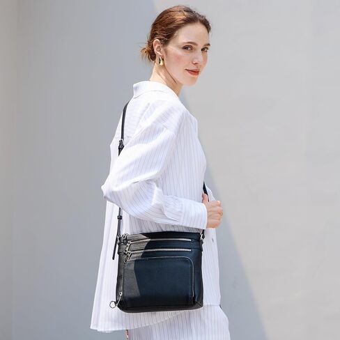 befen Genuine Leather Crossbody Bags for Women, Lightweight Medium Anti-Theft Shoulder Purse with Built in RFID Wallet in Saudi Arabia