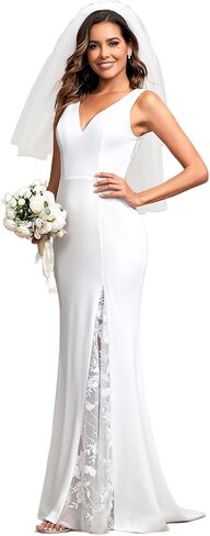 Ever-Pretty Women's Simple Mermaid Wedding Dress for Bride Floor-Length Sleeveless with Train 01943-PH in Kuwait