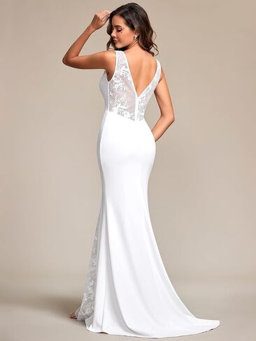 Ever-Pretty Women's Simple Mermaid Wedding Dress for Bride Floor-Length Sleeveless with Train 01943-PH in Kuwait