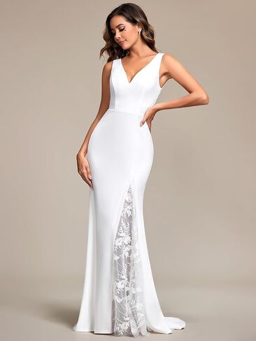 Ever-Pretty Women's Simple Mermaid Wedding Dress for Bride Floor-Length Sleeveless with Train 01943-PH in Kuwait
