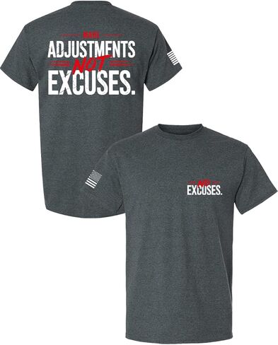 Trenz Shirt Company Men’s Make Adjustments Not Excuses T-Shirt – Motivational Gym Tee, No Excuses Lifestyle Shirt in Saudi Arabia