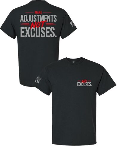 Trenz Shirt Company Men’s Make Adjustments Not Excuses T-Shirt – Motivational Gym Tee, No Excuses Lifestyle Shirt in Saudi Arabia