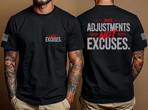 Trenz Shirt Company Men’s Make Adjustments Not Excuses T-Shirt – Motivational Gym Tee, No Excuses Lifestyle Shirt in Saudi Arabia