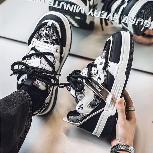 Preppy Sports Sneakers - All-Season Low Top Lace-Up Shoes with Faux Upper, Fabric Inner & PVC Sole for Running, Casual Outdoor Activities - Comfortable & Durable Skateboarding Footwear in Saudi Arabia