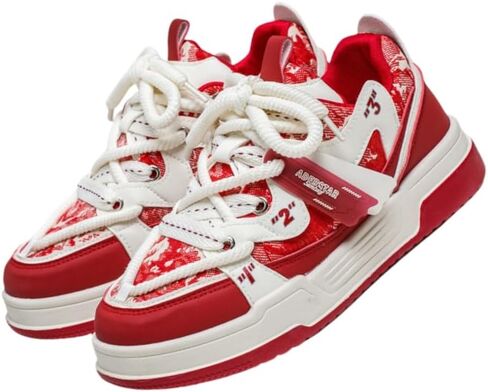 Preppy Sports Sneakers - All-Season Low Top Lace-Up Shoes with Faux Upper, Fabric Inner & PVC Sole for Running, Casual Outdoor Activities - Comfortable & Durable Skateboarding Footwear in Saudi Arabia