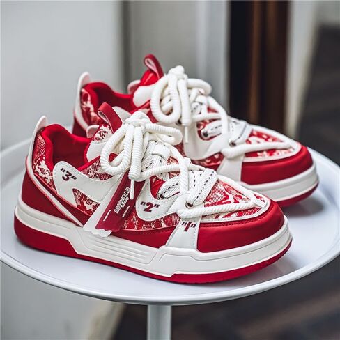 Preppy Sports Sneakers - All-Season Low Top Lace-Up Shoes with Faux Upper, Fabric Inner & PVC Sole for Running, Casual Outdoor Activities - Comfortable & Durable Skateboarding Footwear in Saudi Arabia