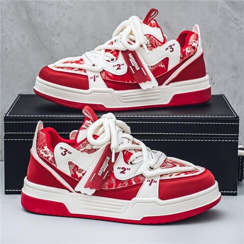 Preppy Sports Sneakers - All-Season Low Top Lace-Up Shoes with Faux Upper, Fabric Inner & PVC Sole for Running, Casual Outdoor Activities - Comfortable & Durable Skateboarding Footwear in Saudi Arabia