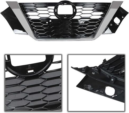munirater Front Bumper Upper Grille Black Chrome Replacement for 2020 2021 Sentra in Saudi Arabia