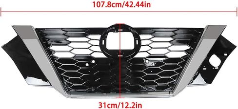 munirater Front Bumper Upper Grille Black Chrome Replacement for 2020 2021 Sentra in Saudi Arabia