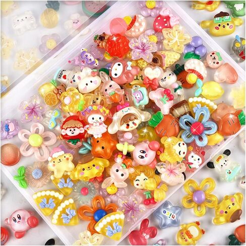 120Pcs Kawaii Slime Charms Bulk Cute Resin Charms for Crafts Mini Ducks Flatback Charms for Jewelry Making Glow in The Dark 3D Nail Charms for Acrylic Nails Duck Charms for DIY Art Crafts Supplie in Kuwait