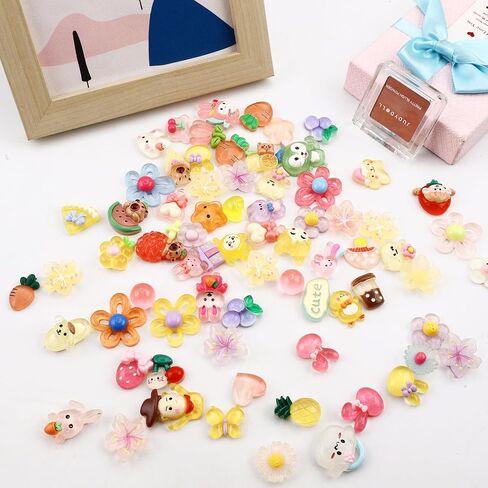 120Pcs Kawaii Slime Charms Bulk Cute Resin Charms for Crafts Mini Ducks Flatback Charms for Jewelry Making Glow in The Dark 3D Nail Charms for Acrylic Nails Duck Charms for DIY Art Crafts Supplie in Kuwait