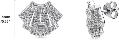 Berricle Sterling Silver Vintage مستوحى من Art Deco Cubic Zirconia CZ Necklace and Occlace for Women ، Rhodium Plated in Saudi Arabia