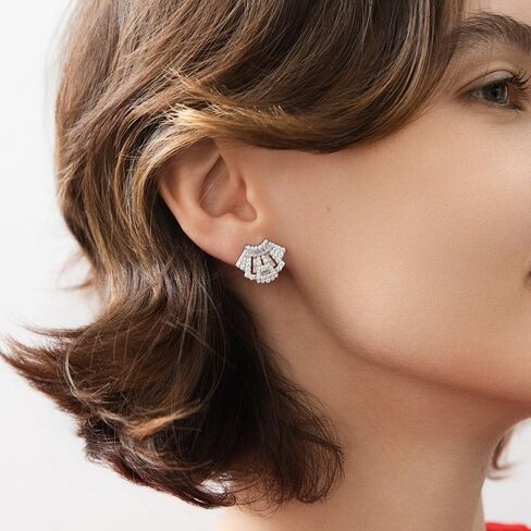 Berricle Sterling Silver Vintage مستوحى من Art Deco Cubic Zirconia CZ Necklace and Occlace for Women ، Rhodium Plated in Saudi Arabia