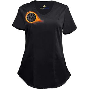 M&M SCRUBS Women's Ultra Soft Stretch Drop-Neck 2 Pocket Scrub Top in Kuwait