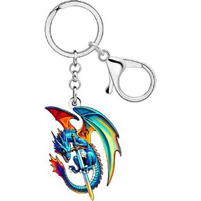 WEVENI Acrylic Fantasy Dragon Keychain Dinosaur Car Key Chain Accessories Dragon Gifts for Women Boys Teen Girls Bag Charms in Saudi Arabia