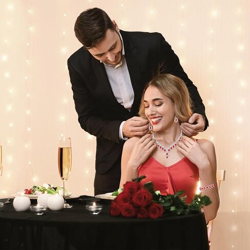 مجموعة المجوهرات للنساء مجموعات مجوهرات الزفاف للعرائس سوار قلادة راينستون الأنيق in Kuwait