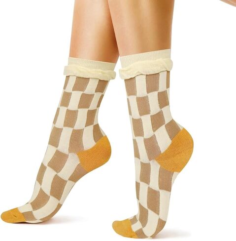 جوارب نسائية لطيفة ملونة من Benefeet Sox جوارب مضحكة مجنونة جوارب مربعة غير تقليدية جوارب غير رسمية in Kuwait