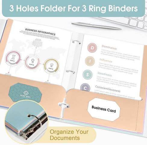 Folders with Pockets, 2 Pocket Folders Bulk (120 Pack, Assorted Colors), Paper Folders with Pockets 3 Hole Punched with Business Card Slot, Letter Size, File Folders for School Office Home in Kuwait