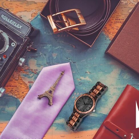 Bymax Men Wood Wood Watch Quartz ، Fashion Handmade Wooden Wrist Howsing Mens in Saudi Arabia