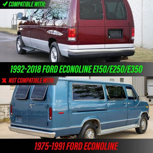 92-14 Econoline Van Tail Light - مجموعة مصابيح خلفية بديلة (يسار + يمين) متوافقة مع 1992-2014 Ford Econoline Van E-150 / E-250 / E-350 و2000-2005 Ford Excursion (عدسات حمراء كرزية داكنة) in Kuwait