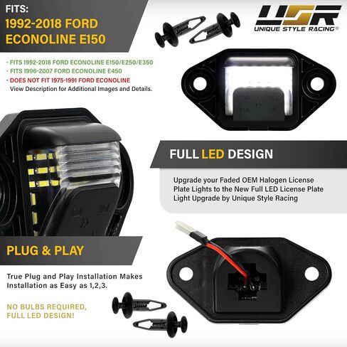 92-14 Econoline Van Tail Light - مجموعة مصابيح خلفية بديلة (يسار + يمين) متوافقة مع 1992-2014 Ford Econoline Van E-150 / E-250 / E-350 و2000-2005 Ford Excursion (عدسات حمراء كرزية داكنة) in Kuwait