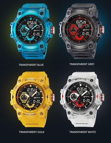 Gosasa Men’s Tactical Watch Analog Digital Dual Display – 50M Waterproof Military Wristwatch with LED Backlight, Stopwatch, Alarm, Countdown – Durable Outdoor Watch in Saudi Arabia