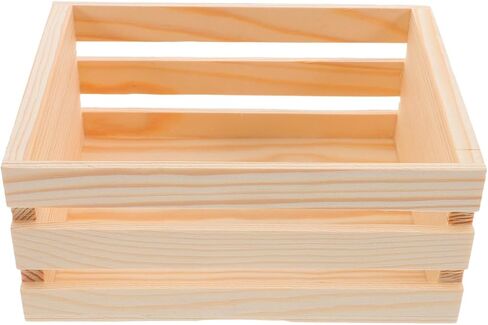 Stobaza Mini Pine Wood Crate ، صندوق قفص التخزين الخشبي الفني ، غير مكتمل ، للمطبخ ، المكتب ، غرفة النوم ، خزانة ، ديكور ريفي ، 6.5x4.1x3.5 في in Kuwait