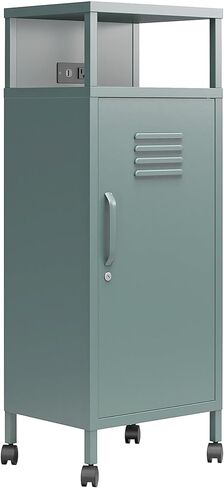 Novogratz Cache Metal Locker-Style Mobile Storage Cart, Powder Blue in Saudi Arabia