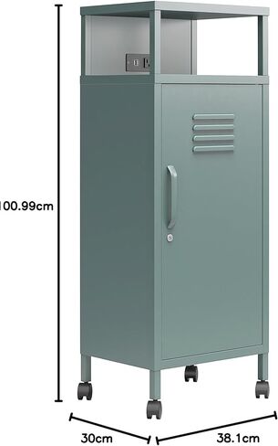 Novogratz Cache Metal Locker-Style Mobile Storage Cart, Powder Blue in Saudi Arabia